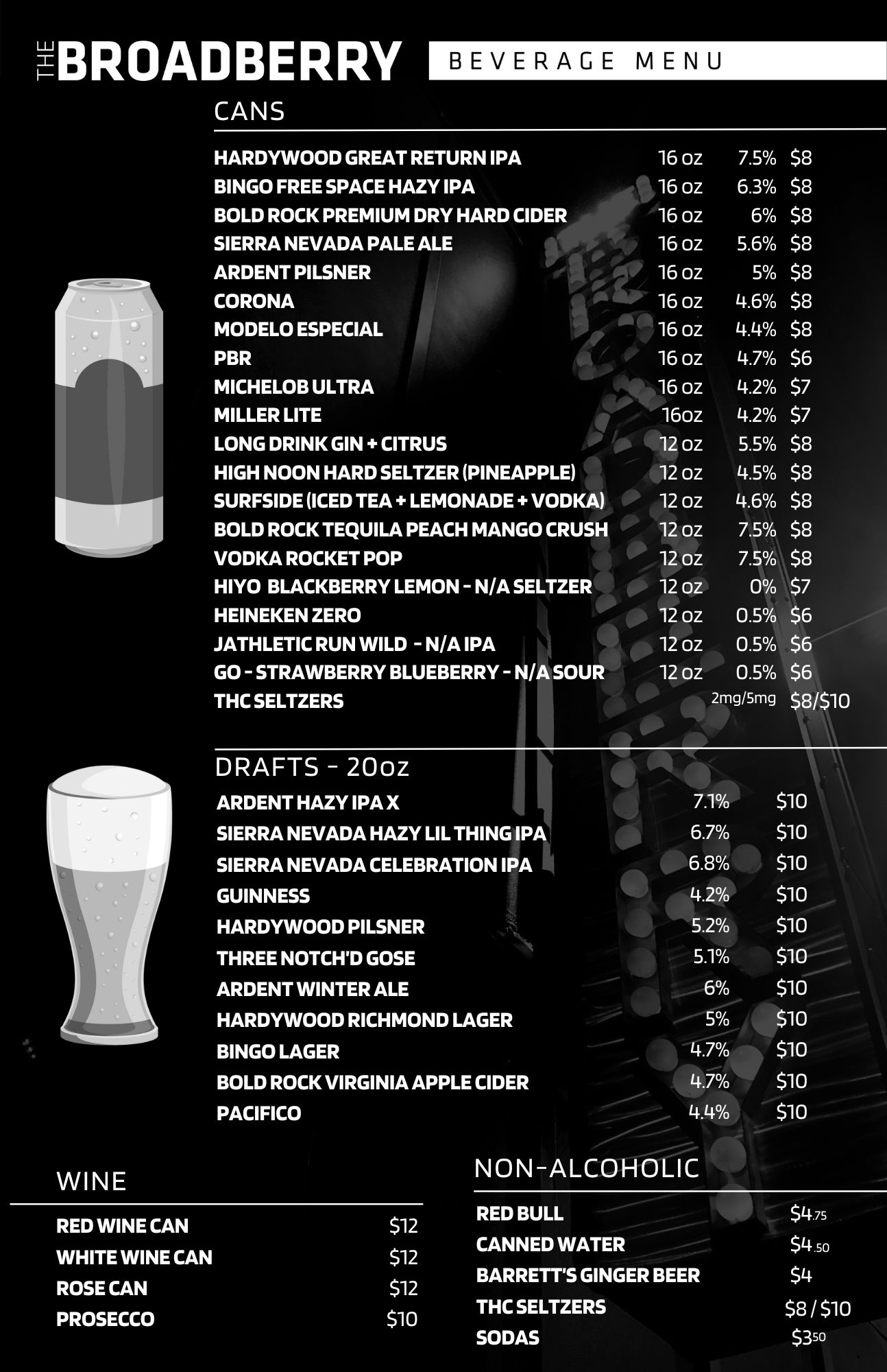 Menu | Richmond's Top Music & Special Events Venue | VA