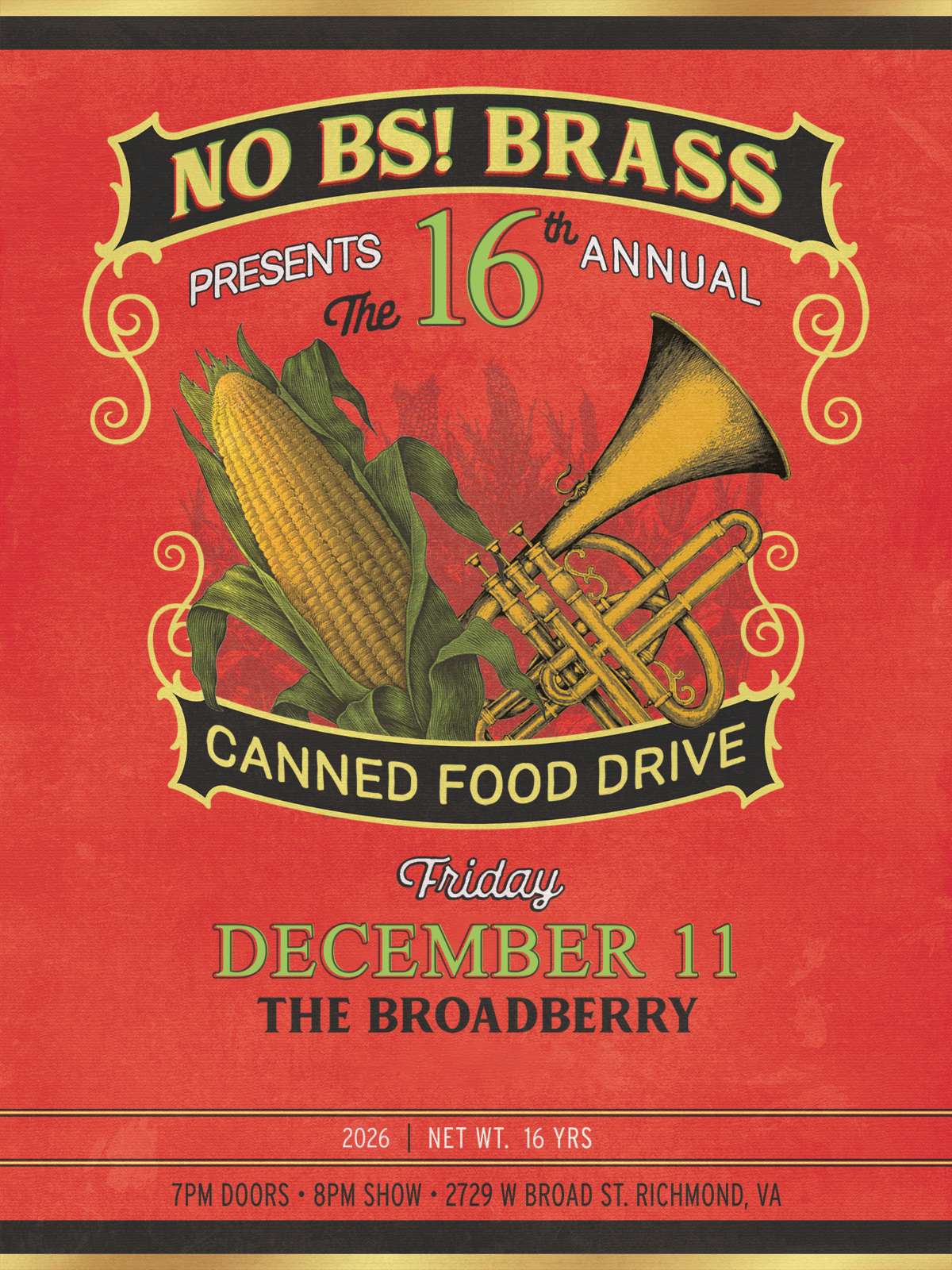 No BS! Brass – Canned Food Drive